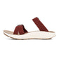 Medial view of Women's Salinas Slide Sandal in cabernet on a white background.
