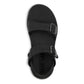 Top View of Women's Salinas Leather Sandal in Black on a white background.