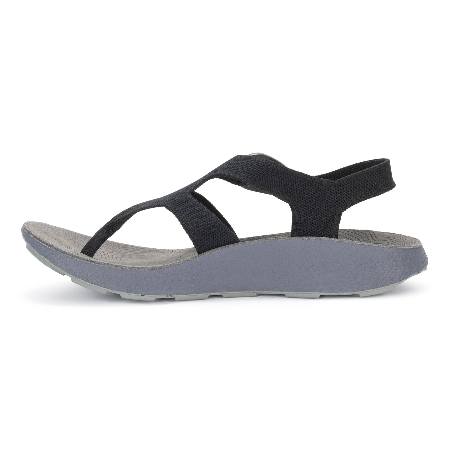 Medial view of black Men's Albion Sandal on a white background