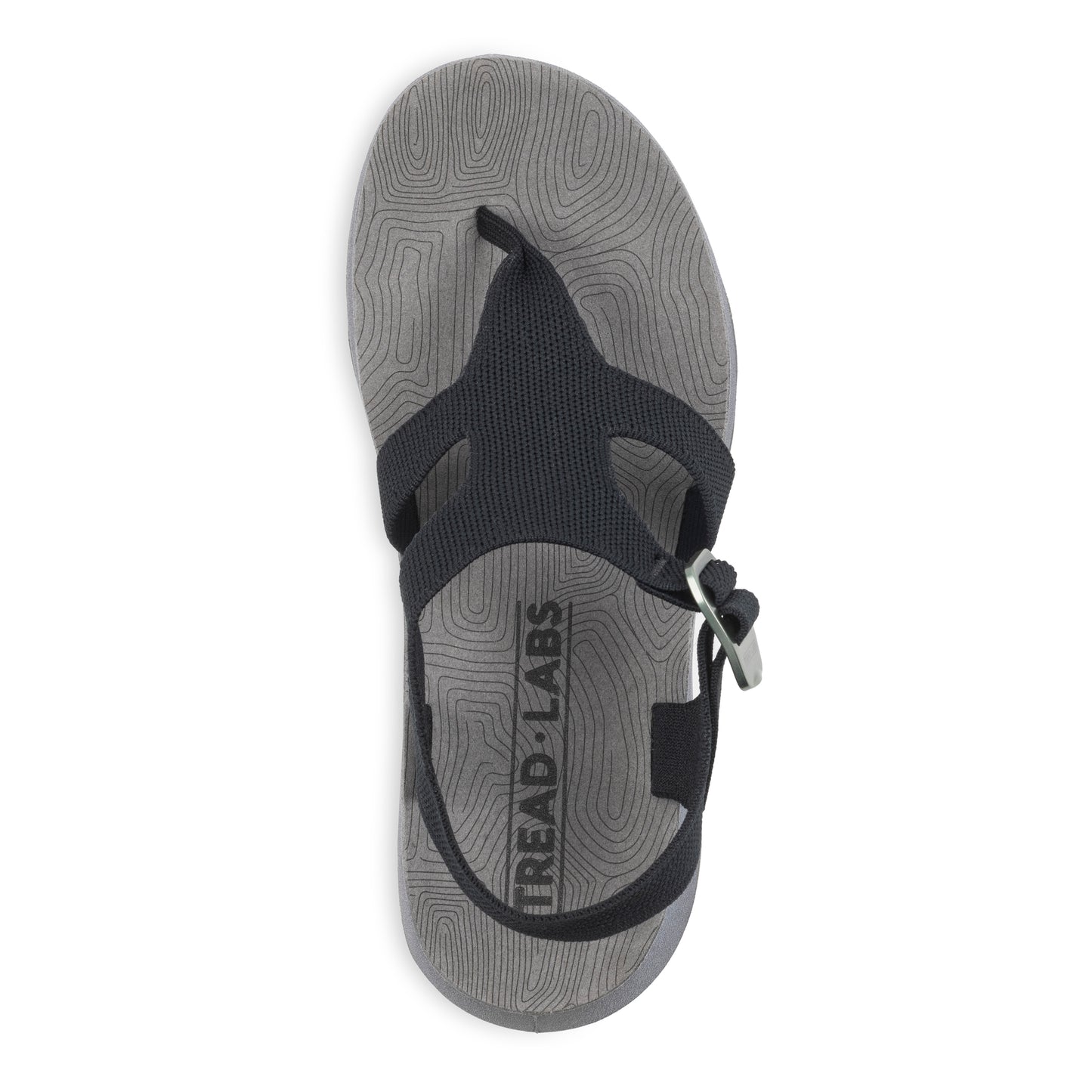 Top view of black Men's Albion Sandal on a white background