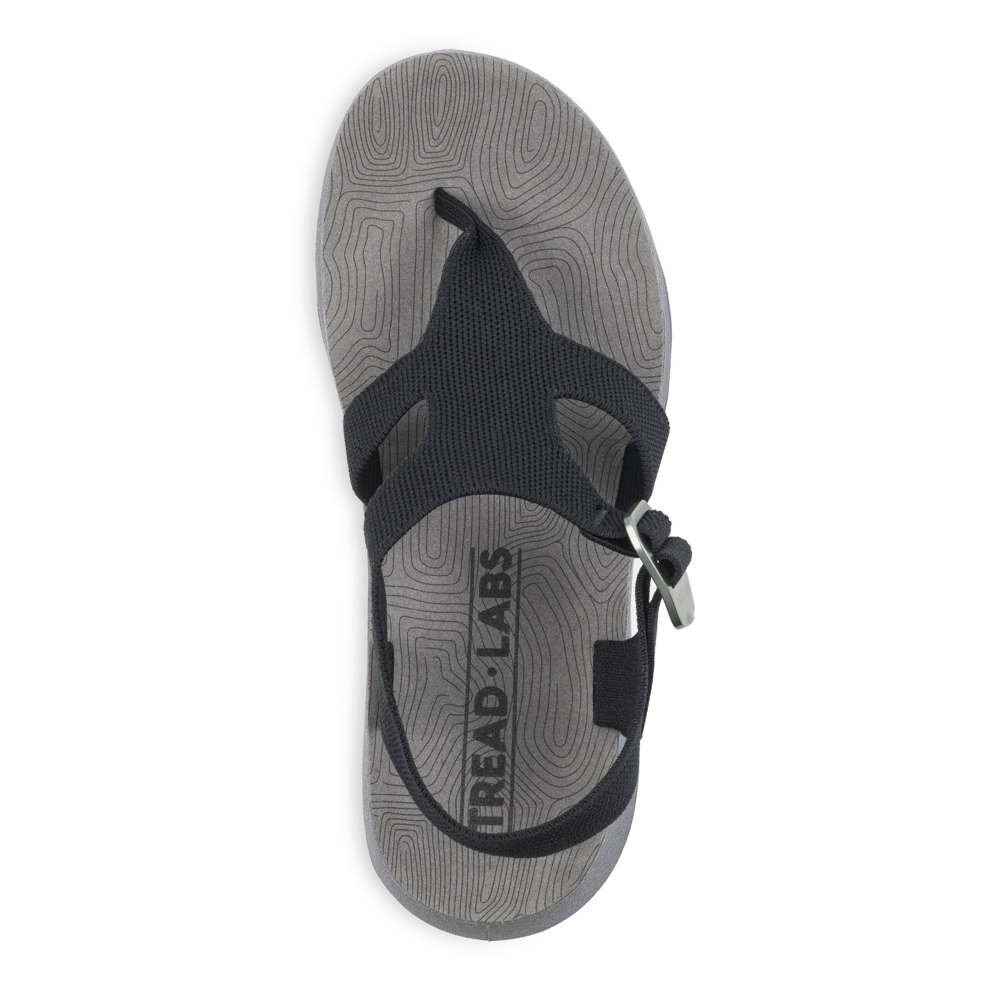 Top view of black Men's Albion Sandal on a white background